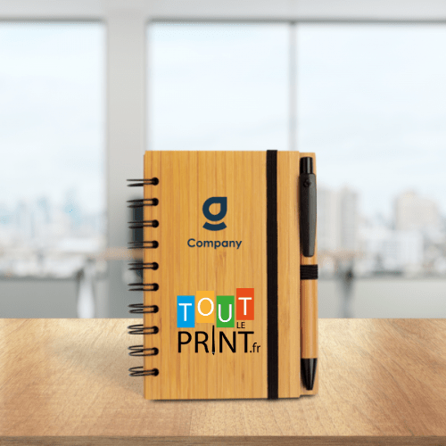 Carnet de notes A6 + Stylo Bambou personnalisé - Carnets