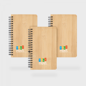 Carnet de notes A6 en bambou et pierre personnalisé - Carnets