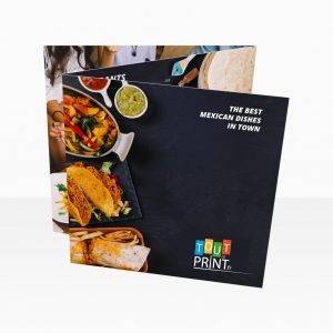 Cartes de menu à pli accordéon personnalisé - Objets Publicitaires