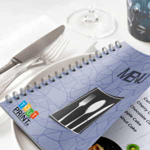 Cartes de menu à reliure spirale personnalisé - Imprimerie