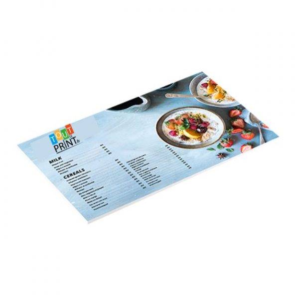 Cartes de menu en forex personnalisé - Objets Publicitaires