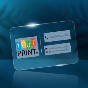 Cartes de visite PVC transparent personnalisé - Carte de visite plastique