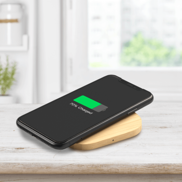 Chargeurs sans fil en bambou 5W personnalisé - Chargeur sans fil