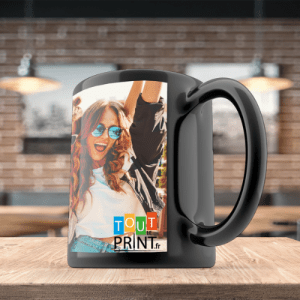 Grand mug noir personnalisé - Mugs