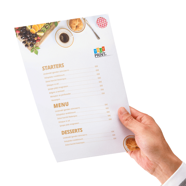 Menus simples personnalisé - Objets Publicitaires