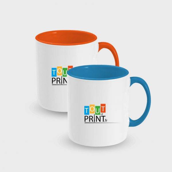 Mug anse colorée personnalisé - Mugs