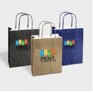 Sacs kraft avec intérieur blanc personnalisé - Objets Publicitaires