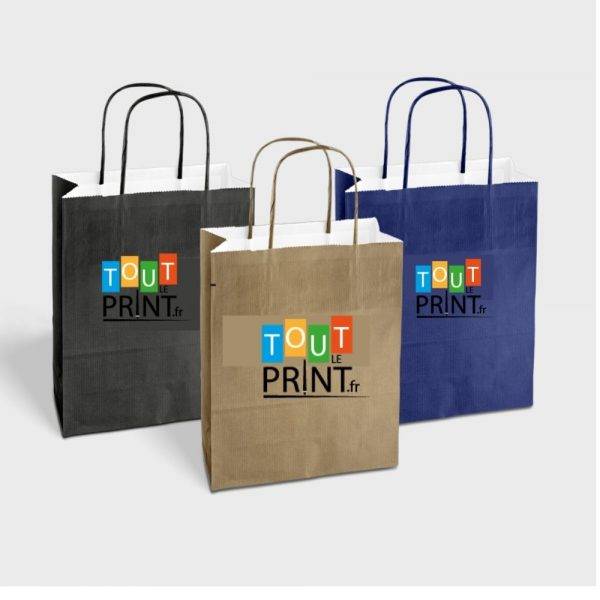 Sacs kraft avec intérieur blanc personnalisé - Objets Publicitaires