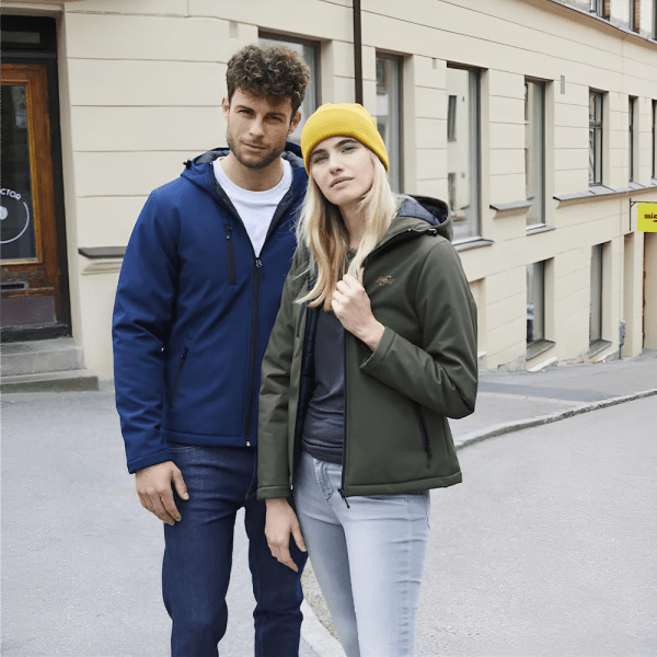 Veste à capuche softshell doublée personnalisé - Doudoune veste polaire