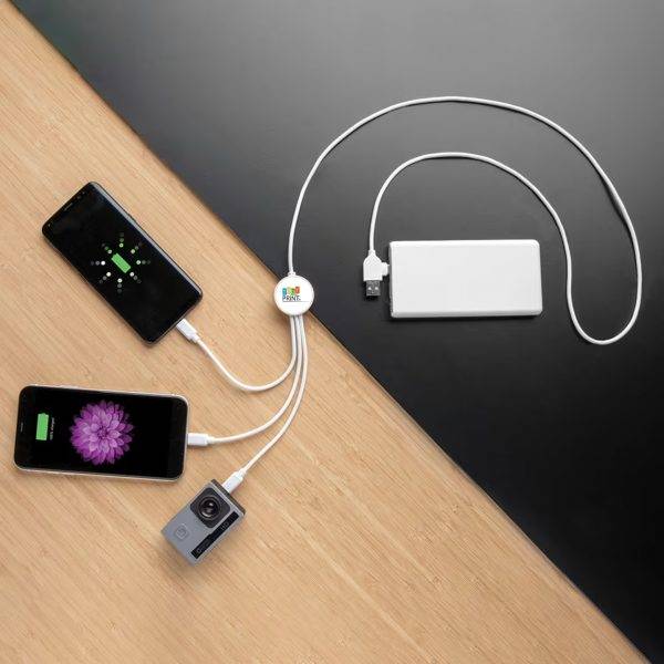 Câble 6-en-1 en plastique recyclé RCS personnalisé - Cable de recharge