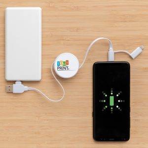 Câble 6-en-1 rétractable en plastique recyclé RCS personnalisé - Cable de recharge