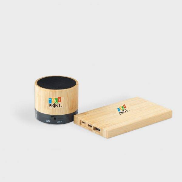 Coffret cadeau Powerbox en bambou personnalisé - Coffrets cadeaux