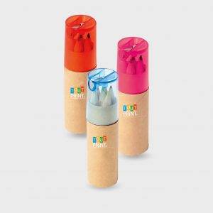 Crayons de couleur en tube avec taille-crayon personnalisé - Crayons