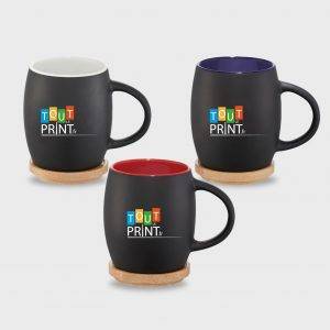 Mug en céramique avec sous-verre en bois personnalisé - Mugs