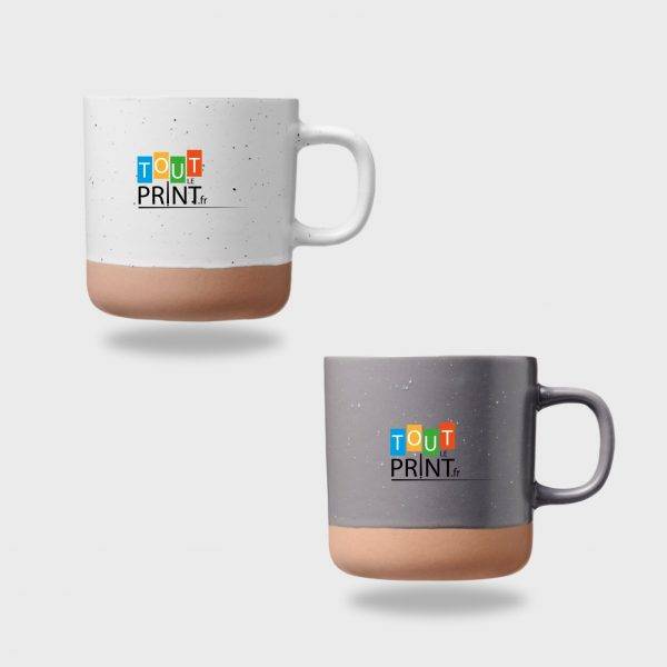 Mug en céramique mouchetée et base non émaillée personnalisé - Mugs