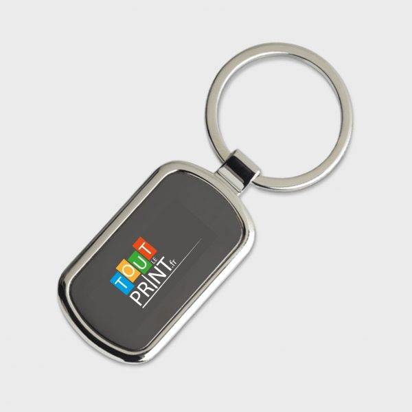 Porte-clés rectangulaire brillant personnalisé - Portes clés