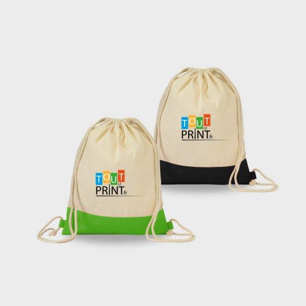 Sac à cordon en coton 125 g/m² personnalisé - Objets Publicitaires