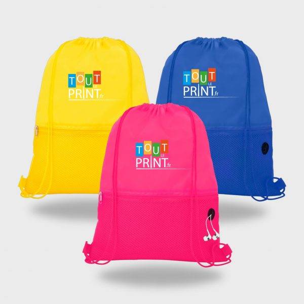 Sac à cordon en maille filet personnalisé - Objets Publicitaires