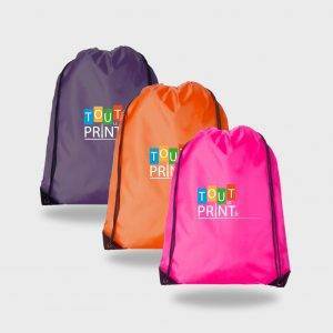 Sac à cordon en polyester avec coins noirs personnalisé - Objets Publicitaires