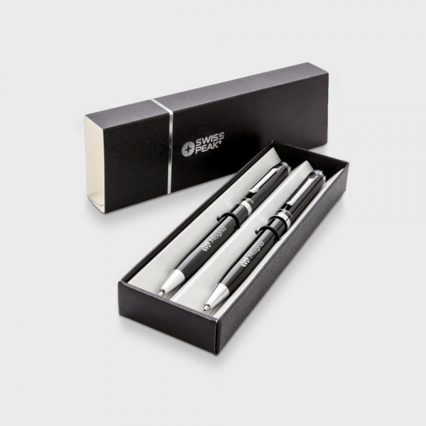 Set stylo et crayon suisses personnalisé - Crayons