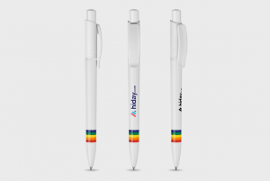 Stylo blanc avec anneaux colorés personnalisé - Stylos