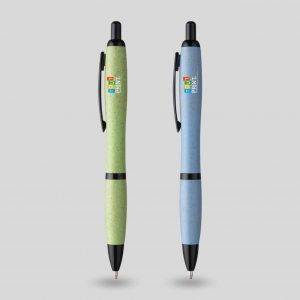 Stylo en paille de blé avec détails noirs personnalisé - Stylos