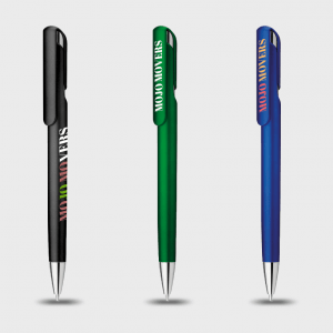 Stylo finition métallique pointe argentée