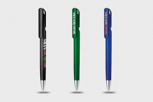Stylo finition métallique pointe argentée personnalisé - Stylos