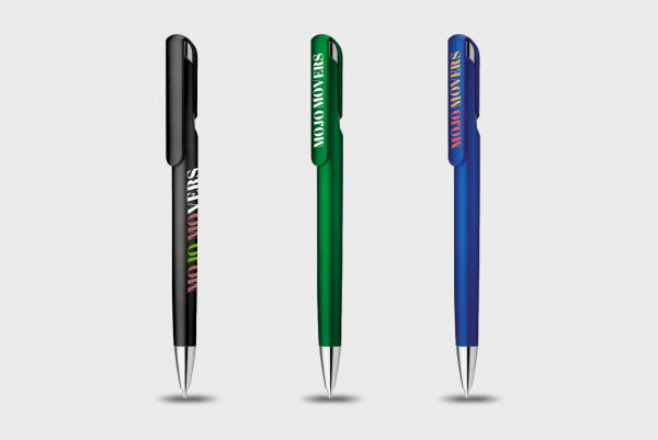 Stylo finition métallique pointe argentée personnalisé - Stylos