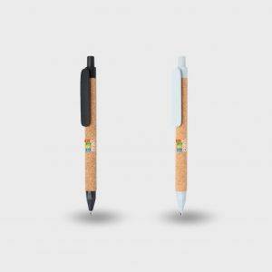 Stylo recyclé en fibre de paille de blé et en liège personnalisé - Stylos
