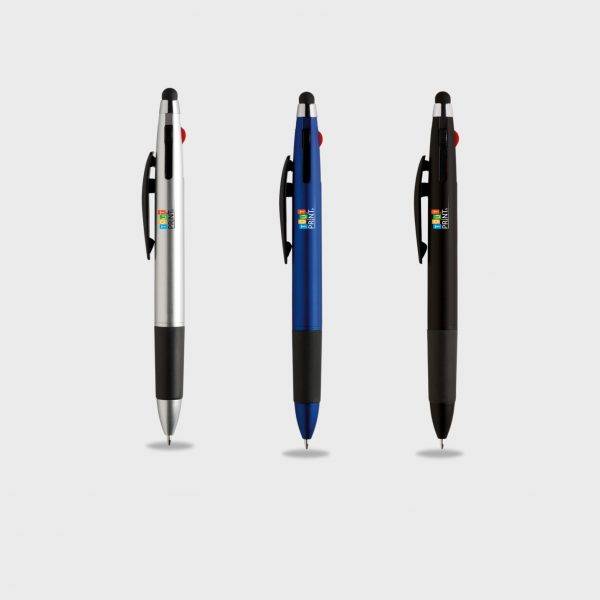 Stylo stylet 3 couleurs grip antidérapant personnalisé - Stylos