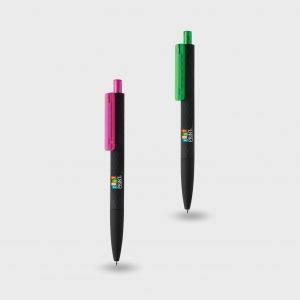 Stylo texturé motifs losanges et clip coloré personnalisé - Stylos