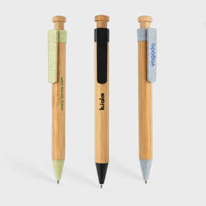 Stylo en bambou avec clip en blé