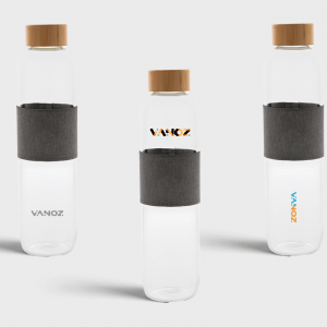 Bouteille en verre avec couvercle en bambou | 750 ml