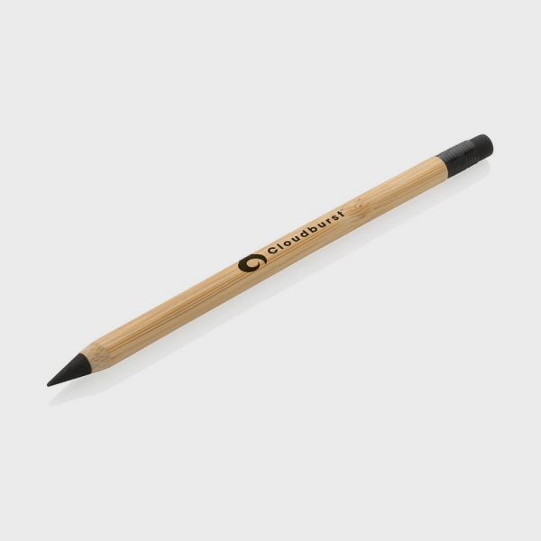 Crayon en bambou avec gomme personnalisé - Crayons