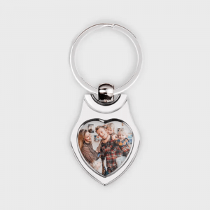 Porte-clefs en acier inoxydable en forme de coeur personnalisé - Accessoires