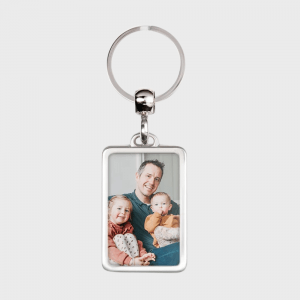 Porte-clés photo rectangulaire en acier inoxydable personnalisé - Accessoires