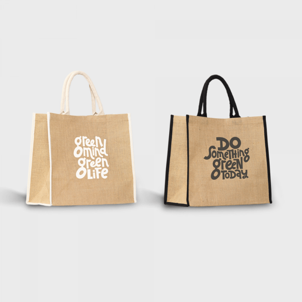 Sac de jute avec intérieur laminé personnalisé - Objets Publicitaires