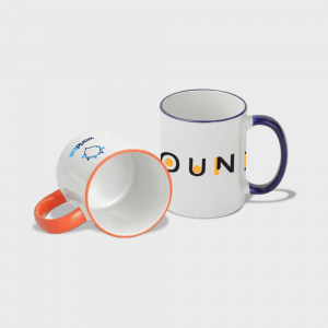 Tasse avec bord et poignée colorés personnalisé - Tasses et gobelets