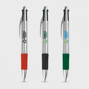 Stylo 4 couleurs grip antidérapant