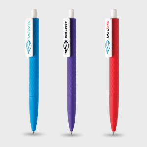 Stylo texturé motifs losanges clip blanc