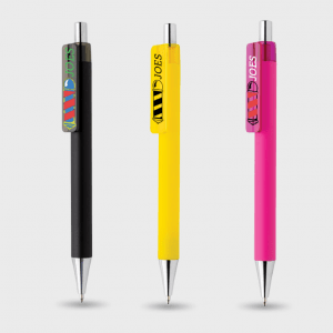 Stylo en plastique avec clip translucide