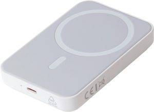 Batterie externe avec chargeur sans fil Miren | Recyclée | 5 000 mAh | Compatible MagSafe personnalisé - Batterie externe