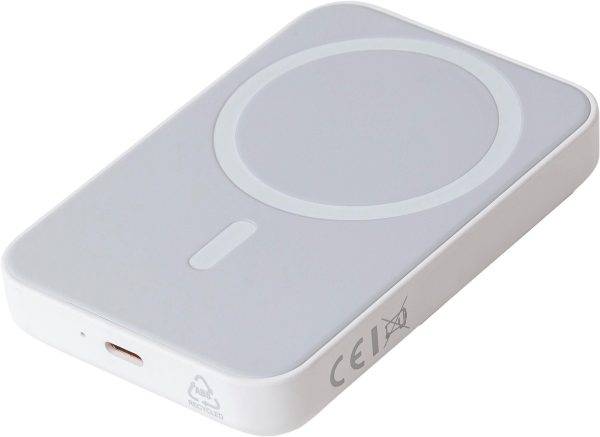 Batterie externe avec chargeur sans fil Miren | Recyclée | 5 000 mAh | Compatible MagSafe personnalisé - Batterie externe