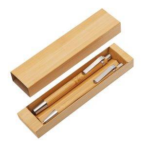 DOUBLE BAMBOO - Set d´écriture personnalisé - Stylos