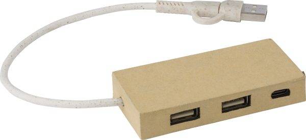 Hub USB Paulo | Recyclé | 4 ports personnalisé - Clé USB