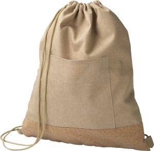 Sac à cordon Ansel | Recyclé | Fond en liège | 6 l personnalisé - Sacs à cordon