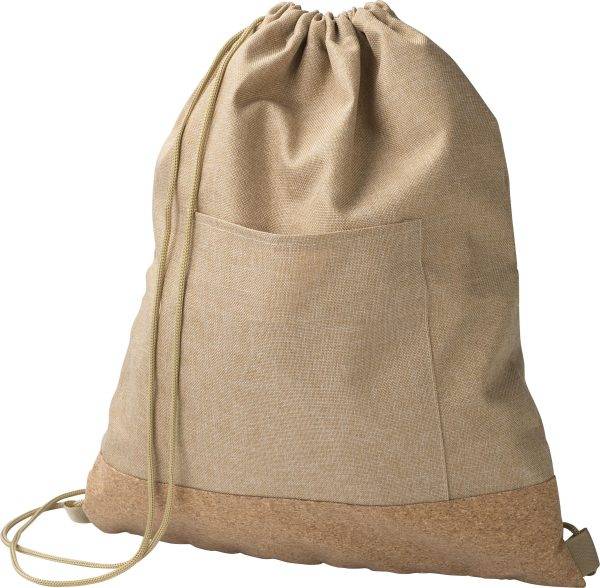 Sac à cordon Ansel | Recyclé | Fond en liège | 6 l personnalisé - Sacs à cordon
