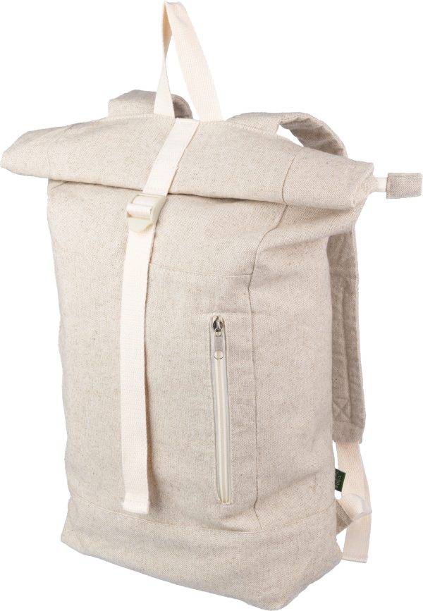Sac à dos Margarete | Chanvre | Rabat roulé | 24 l personnalisé - Sac à dos marquage et flocage