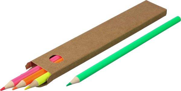 Set de crayons surligneurs Kaden | Bois | 4 pièces personnalisé - Carte de visite bois
